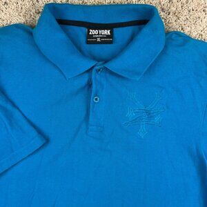 Zoo York Blue Men's XL  All Cotton Polo Shirt Short Sleeve Casual With Logo